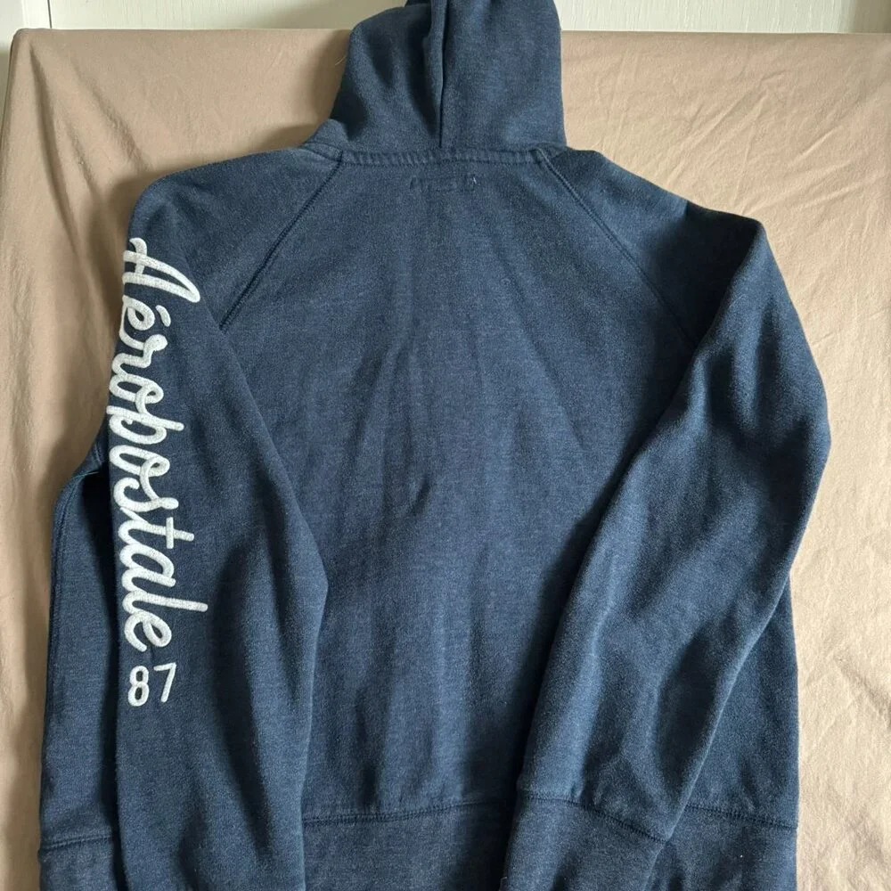 Vintage Aeropostale Zip Up Hoodie Size XL Blue embroidered‎ Skater mallgoth EUC